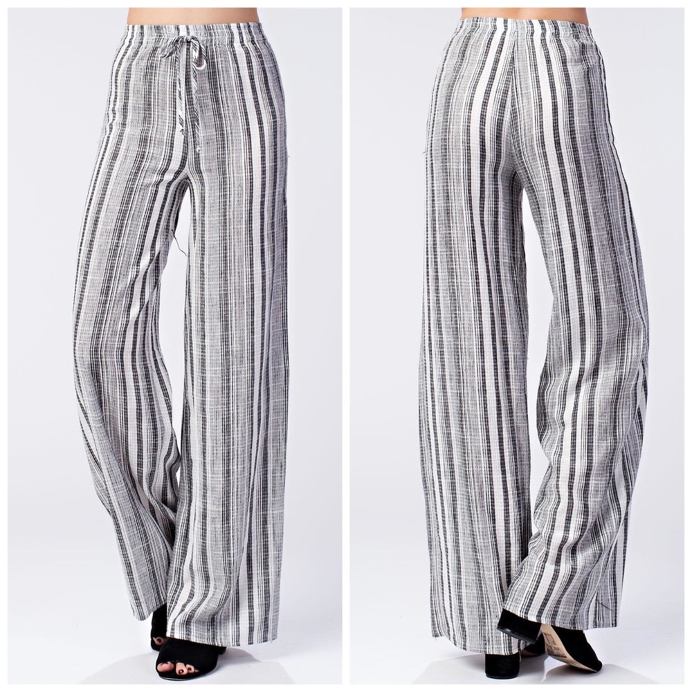 Honey Punch STRIPE PANTS Wide Leg Small